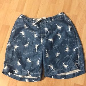 🌴 Trunk Surf & Swim Co. 🌴…Men’s Large…Blue with Marlin Fish Print Swim Trunks!